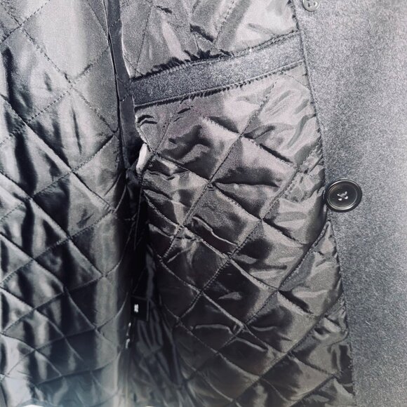 Claiborne Mens Charcoal Preppy Academic Wool Peacoat Double-Breasted Jacket XL - Picture 14 of 14